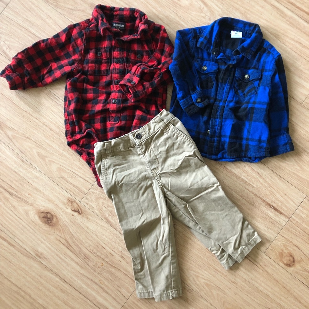 Flannel shirt twin coordinating bundle
